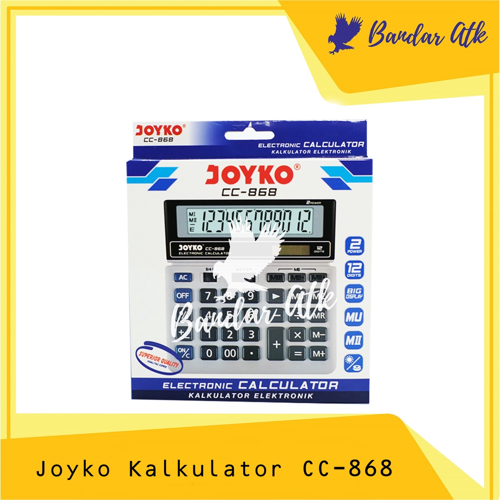 

JOYKO Calculator Kalkulator Meja 12 Digit 2 Power Joyko CC 868 CC868 [1 PCS]