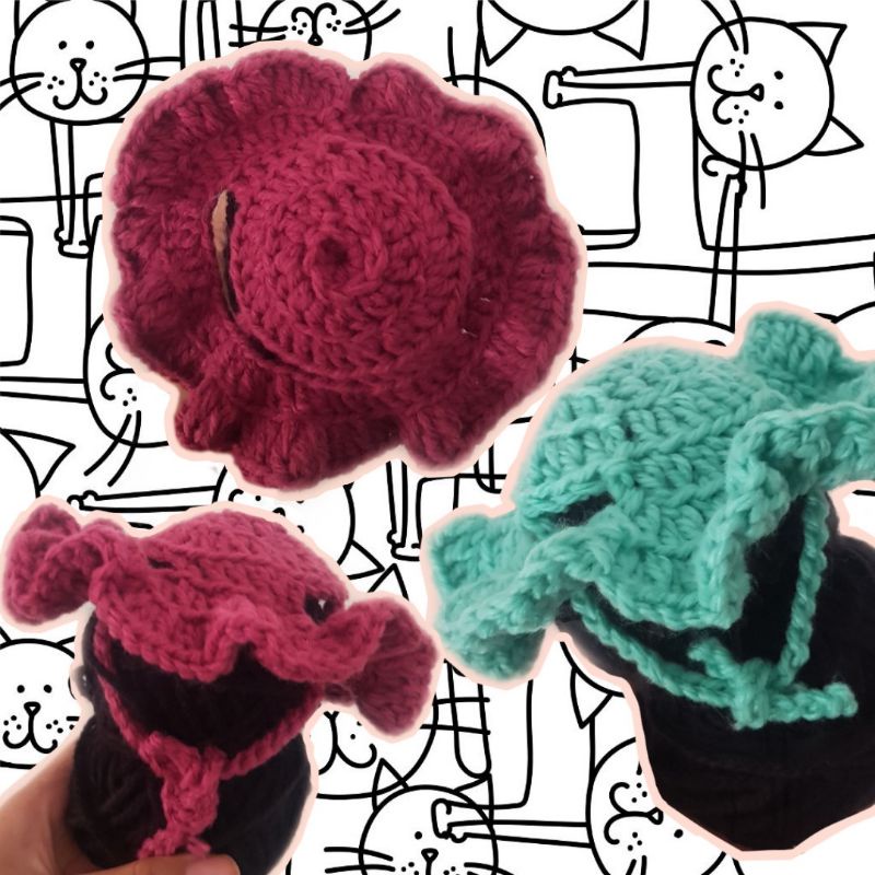 topi kucing rajut handmade-3