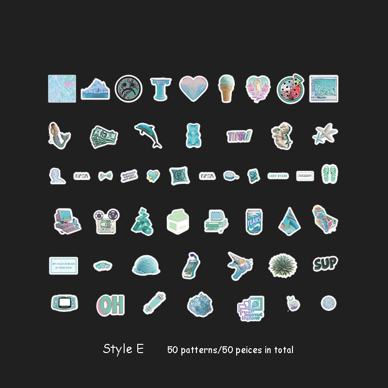 

50 pcs / Sticker Motif Galaxy