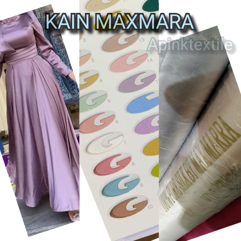 kain satin maxmara 100% pure silk / bahan bridesmaid bahan gamis lebar 1,5mtr bahan kebaya seragaman keluarga