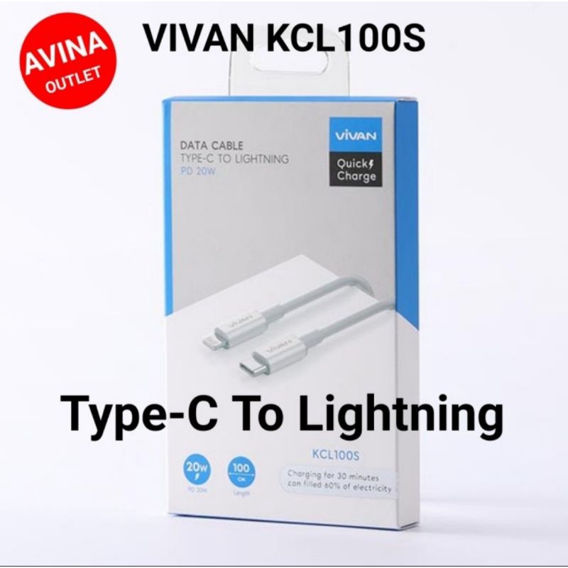 (NEW) Kabel Data Vivan KCL120 iPhone 12 12 mini/ 12pro /12 promax Type-C To Lightning PD Fast Charging (BY 88ACC)