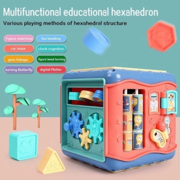 

MAINAN EDUKASI 7IN1 WISDOM SHAPE HEXAHEDRAL BOX BABY EDUTOYS KADO BAYI Limited