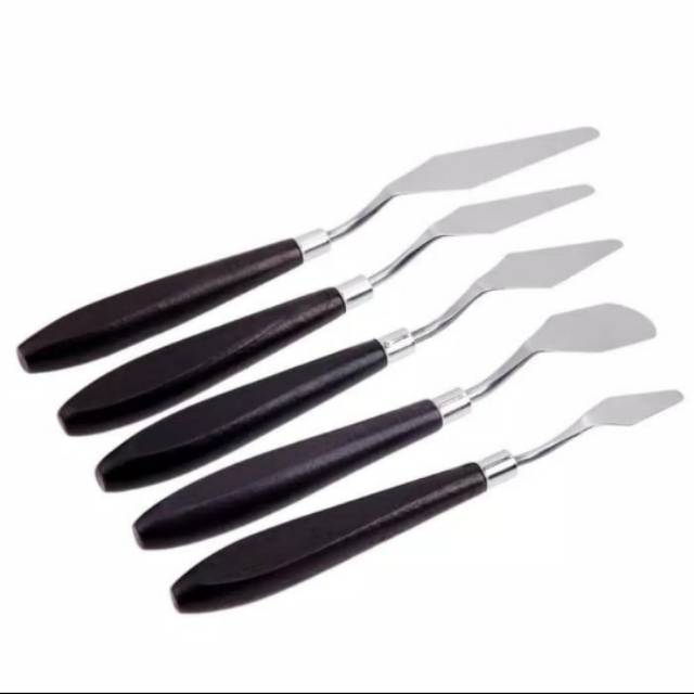 5 PCS Palette Knives Set Scraper Alat Lukis Painting Spatula Stainless