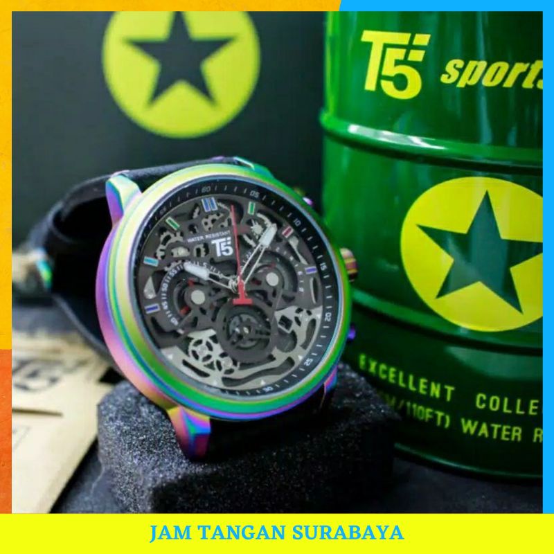 [ COD ] JAM TANGAN PRIA T5 H 3624 ORIGINAL FREE BOX