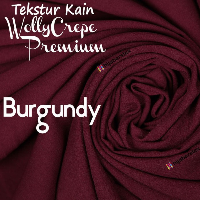 Pnd48 Hijaberstex 1 2 Meter Kain Wollycrepe Premium Burgundy Shopee Indonesia