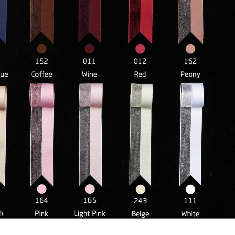 

❄ Pita Satin Organza IMPORT (1" / 2,5 cm) Panjang ± 20 Meter ▼