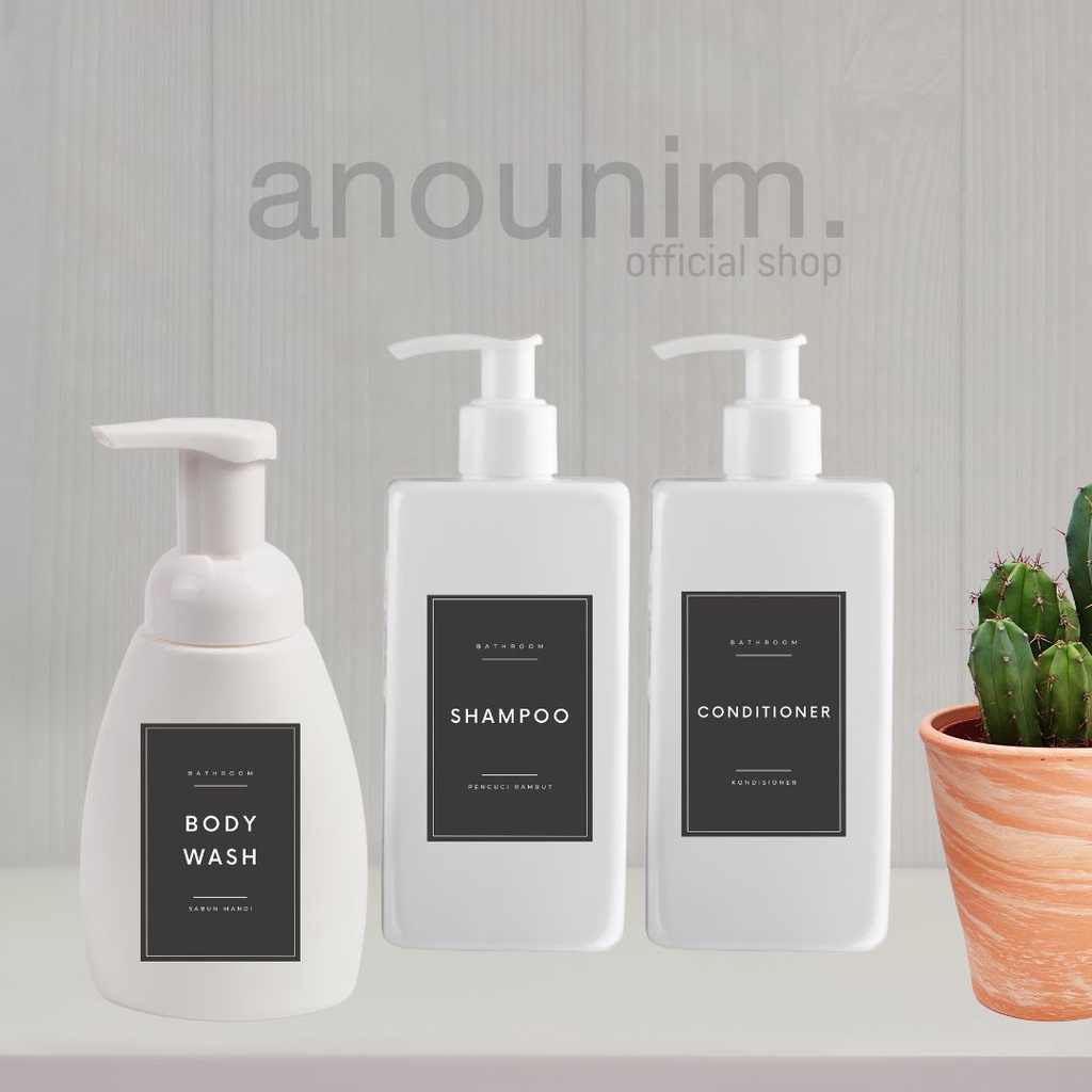 

Sticker Label Aesthetic Hitam Botol Organizer Dekorasi Rumah