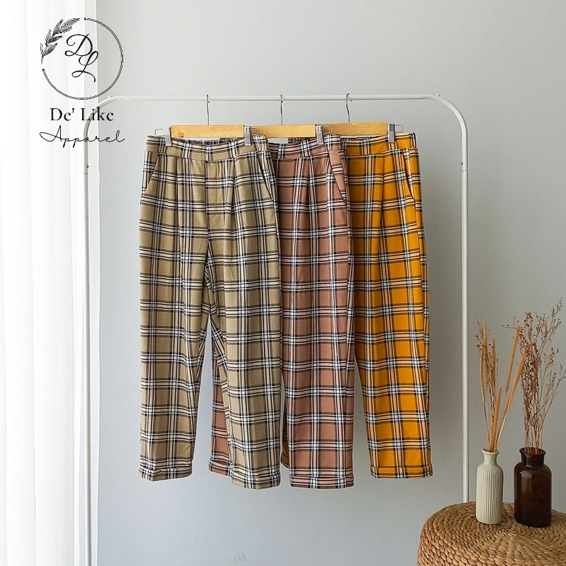 Yoora Pants Print - Celana Wanita Garis Tengah - Vivaldi Fashion - Celana Kerja Wanita Formal Casual