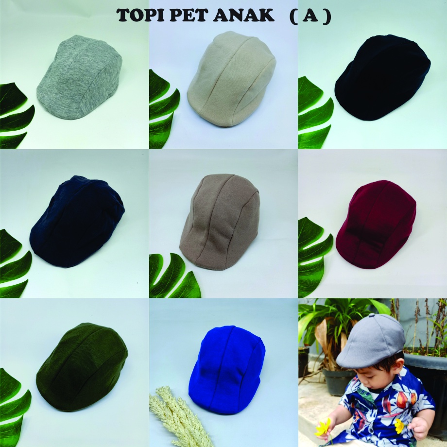 NR_Collection Topi Flat Cap Balita dan Anak Gratis Bordir Nama Topi Kodok Topi Copet