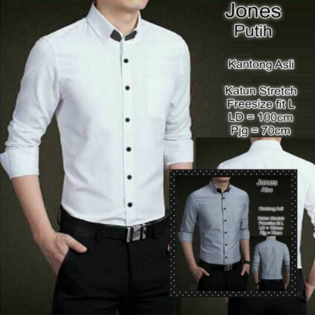 Kemeja fashion pria kerja polos laki laki fashion jones Kemeja fashion pria kerja polos laki laki fashion jones
