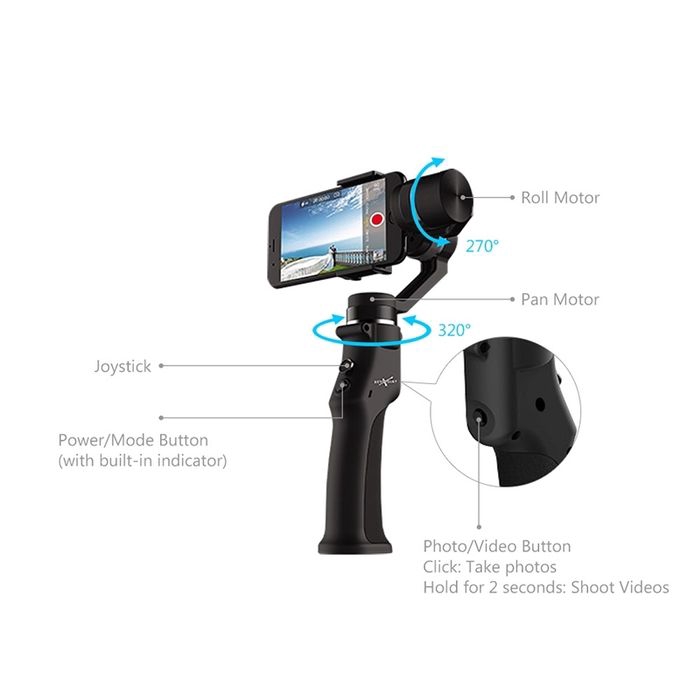 Smartphone Handheld 3-Axis Gimbal Stabilizer Beyondsky Eyemind Vlogger