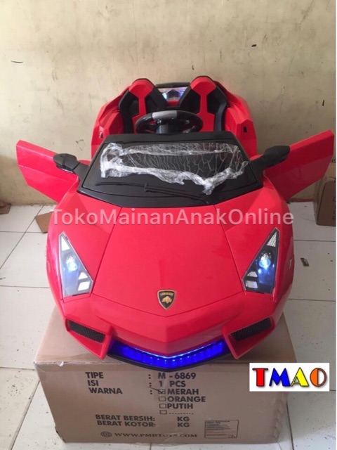Mobil Aki Mainan Anak Lambrado Lamborghini PMB M6869 2 Anak Remote M 6869 Murah-1
