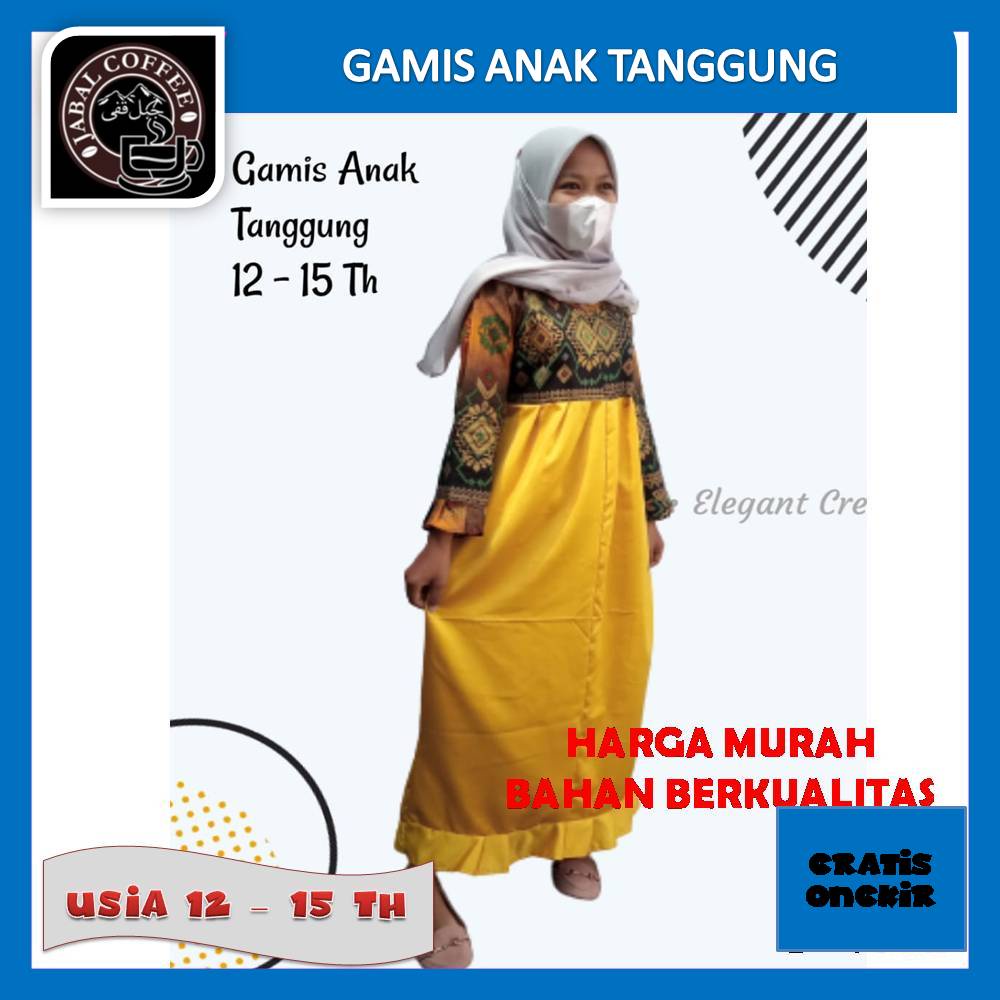 Gamis Anak Tanggung Umur 12 - 15 Tahun / Gamis Anak Remaja / Gamis Anak Katun Batik Baloteli 023