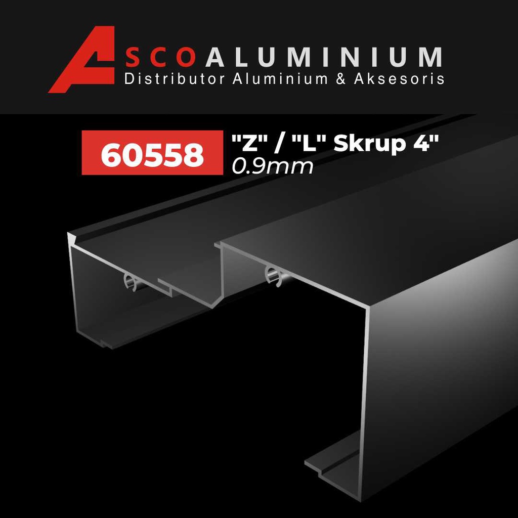 Aluminium "Z"/"L" Skrup Profile 60558 kusen 4 inch