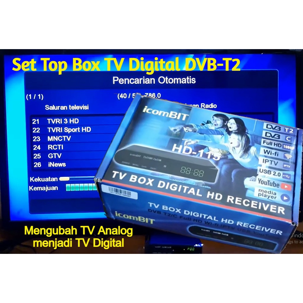 Set Top Box TV Digital DVB-T2 IcomBIT HD-115