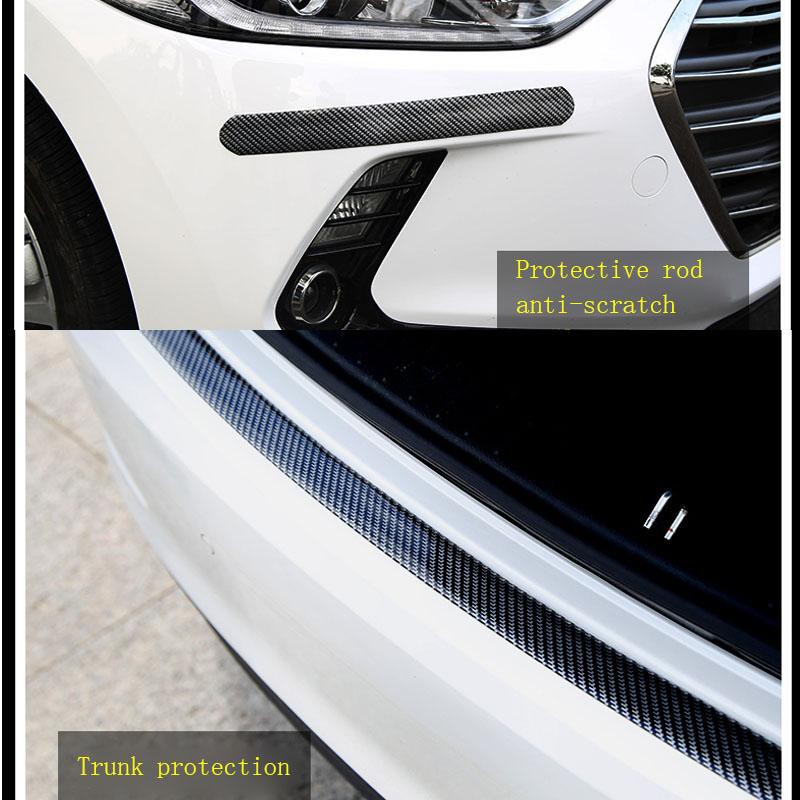 Serat karbon &amp; electroplating perak Stiker Mobil 5D Carbon Fiber Karet Styling Pintu Protector