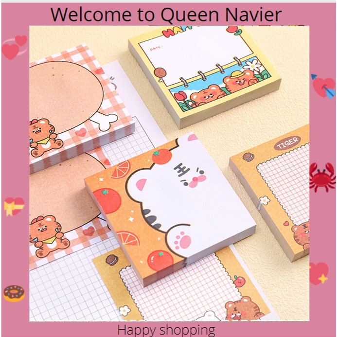 

QN - Sticky notes tiger king lucu Memo note import