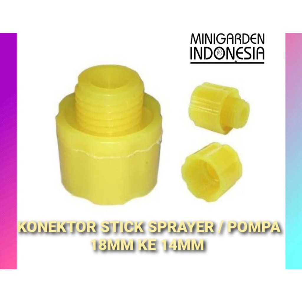 KONEKTOR STIK SPRAYER  DRAT DALAM18MM KE DRAT LUAR 14MM nipple nepel pompa dc drat 1/4 inch irigasi