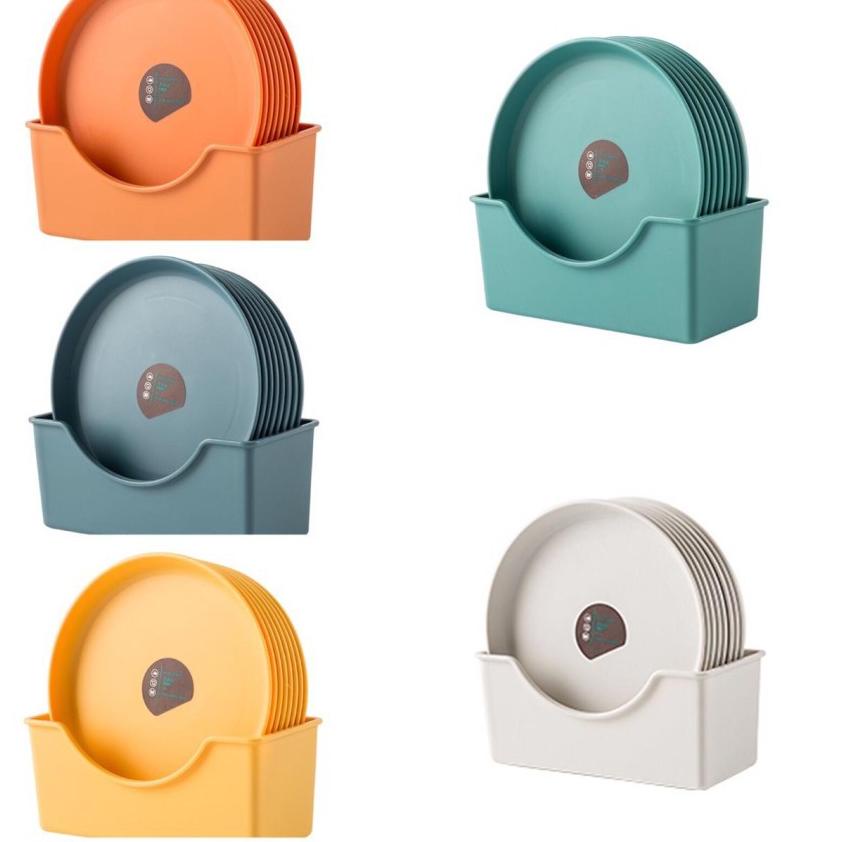 Murah Piring Mini Piring Snack Piring Kue Plastik Tebal Motif Polos 8 in 1 - missbejo  QFK