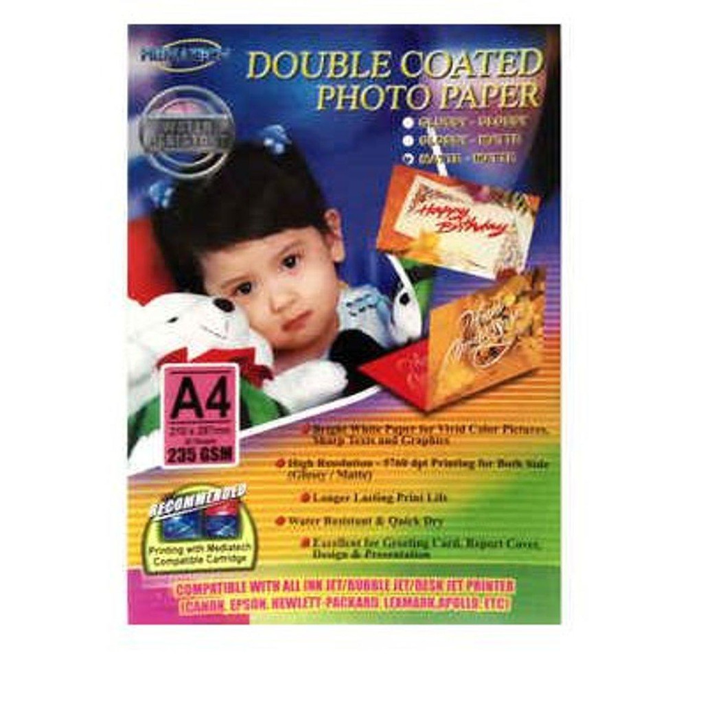 Mediatech Kertas photo Double Coated Photo Paper A4 235 gsm Glossy Glossy - 20 sheet - 32003