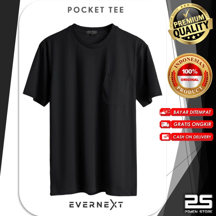 Kaos Polos Pria Kaos Pocket Tee Pria T-Shirt Kantong Kaos Saku Pria Baju Distro Pria Kaos Combed 30s