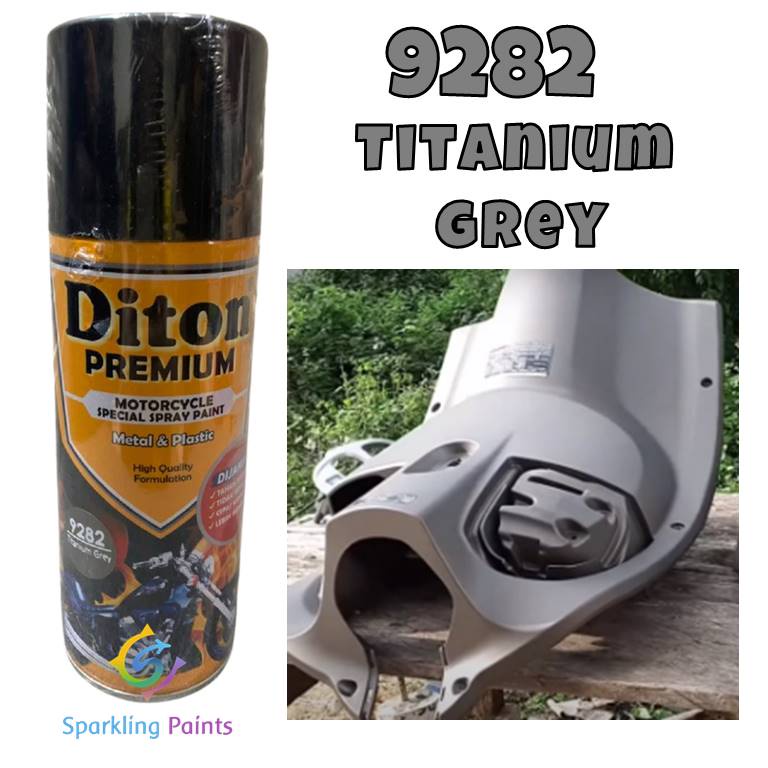 Pilox Diton Premium Titanium Grey 9282 Abu Grey 400ml sepeda motor mobil pilok pylox pylok