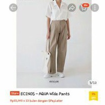 ecinos aqua wide pants khaki
