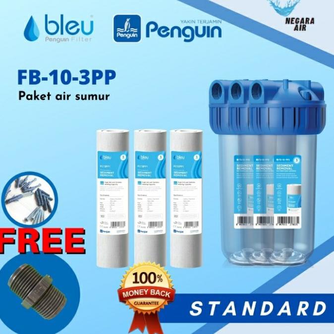 Termurah Paket Filter Air Penguin Sumur/Tandon/Toren 3Fb 10" 3Pp