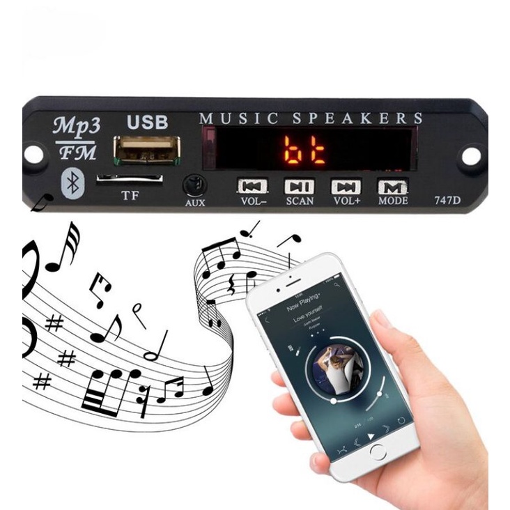 Modul Tape Audio Mobil MP3 player Bluetooth Wireless Receiver 12V