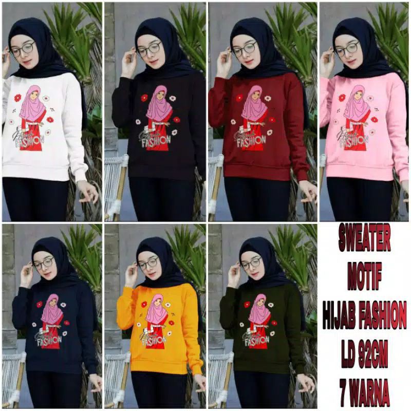 PangestuStore.id Sweater ABG Wanita Motif HIJAB FASHION / Jaket Wanita / ABG / Size M