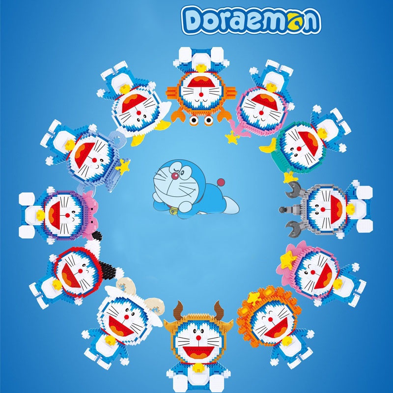 Set Rakitan Mainan Blok Bangunan Boneka Doraemon Zodiak