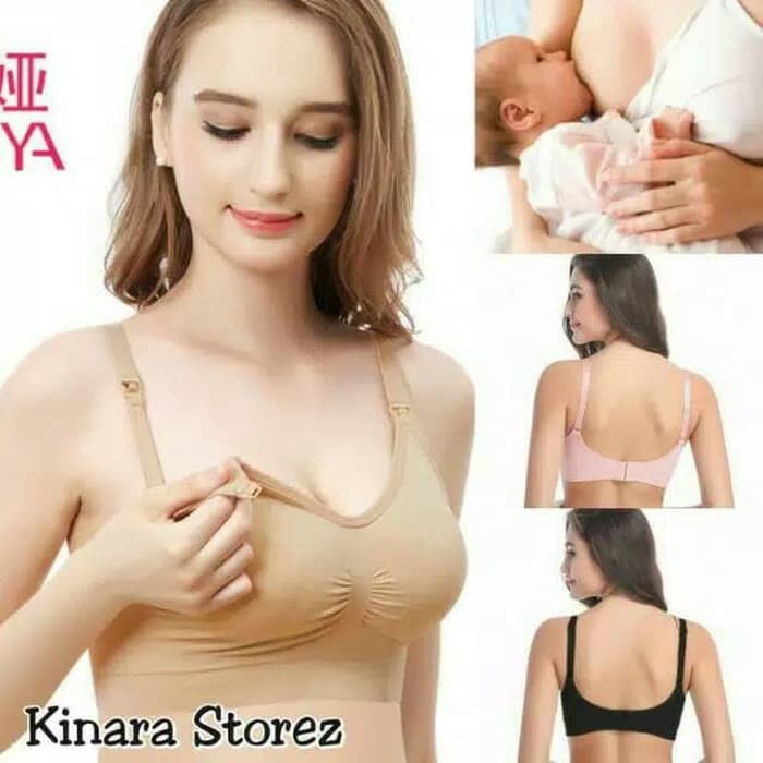 Bra Busa Seamless ibu Hamil BH Menyusui Nursing tanpa kawat - cream, XL M6Q2