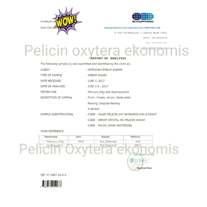 harga murah  PAKET PELICIN WAJAH EKONOMIS OXYTERA