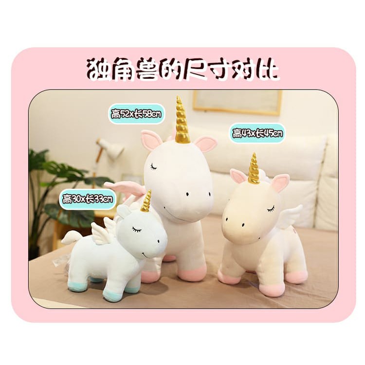 Boneka Unicorn Bahan Plush Tanduk Gold