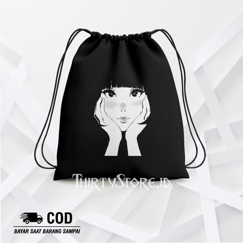 Tas Serut String Bag Cute Girl - Drawstring Bag Waterproof | Thirty Store.Id