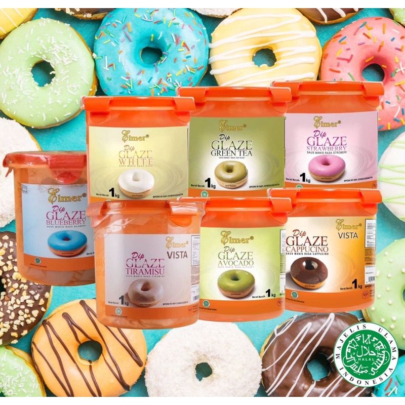 ELMER DIP GLAZE 1KG - Toping Donat Coklat Lumer