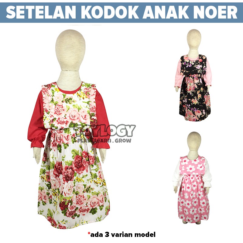 Gamis Muslim Baju Atasan Lengan Panjang Anak Dress Rok Kodok