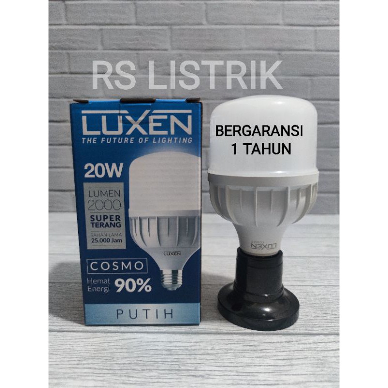 LUXEN COSMO LAMPU BOHLAM LED BULB 20W 20 WATT PUTIH 6500K COOL DAYLIGHT CAPSULE TABUNG