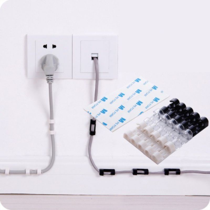 Klip Kabel HP / Cable Organizer Clip 20 Pcs Klip Perapih Perekat Pengikat