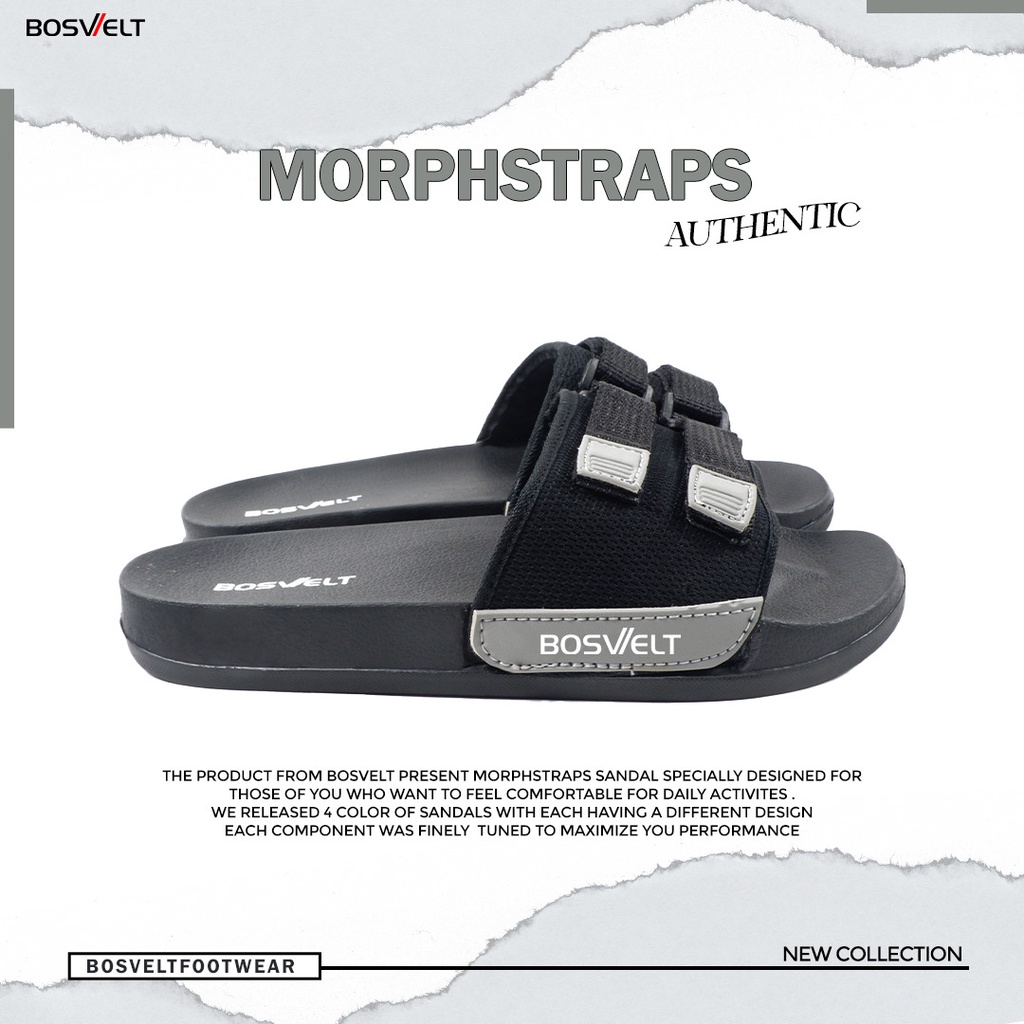 Sandal Pria Premium Karet Bosvelt Morphstrap Grey