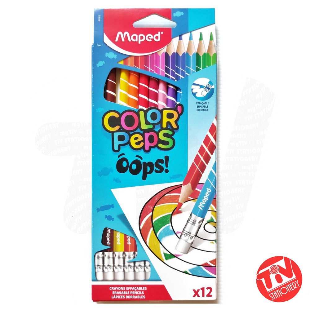 

Pensil Warna MAPED Erasable 12 Color' Peps Oops!