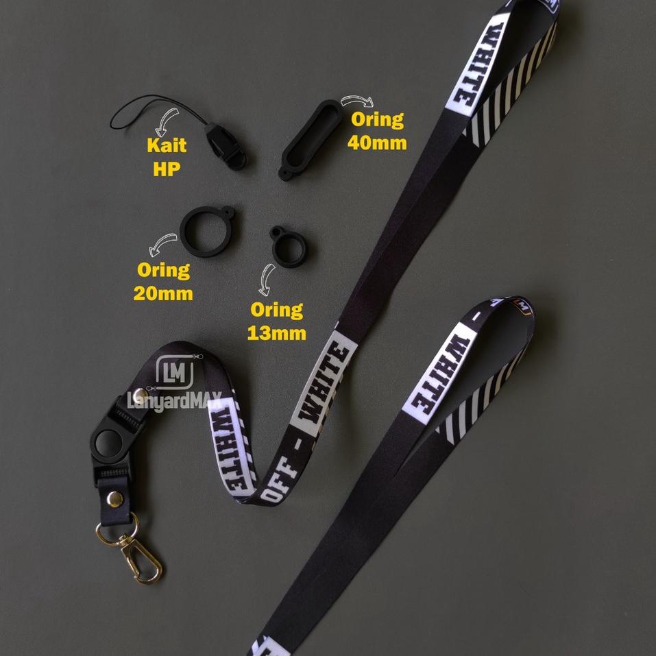 

Terbaru.. Lanyard Pod HP Off White 1,5cm