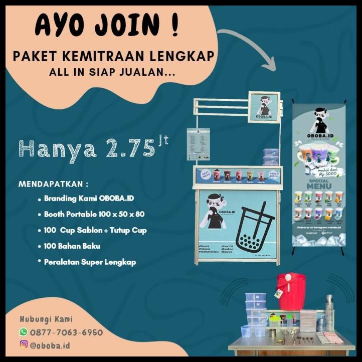 

Paket Usaha Franchise Minuman Oboba.Id Super Lengkap