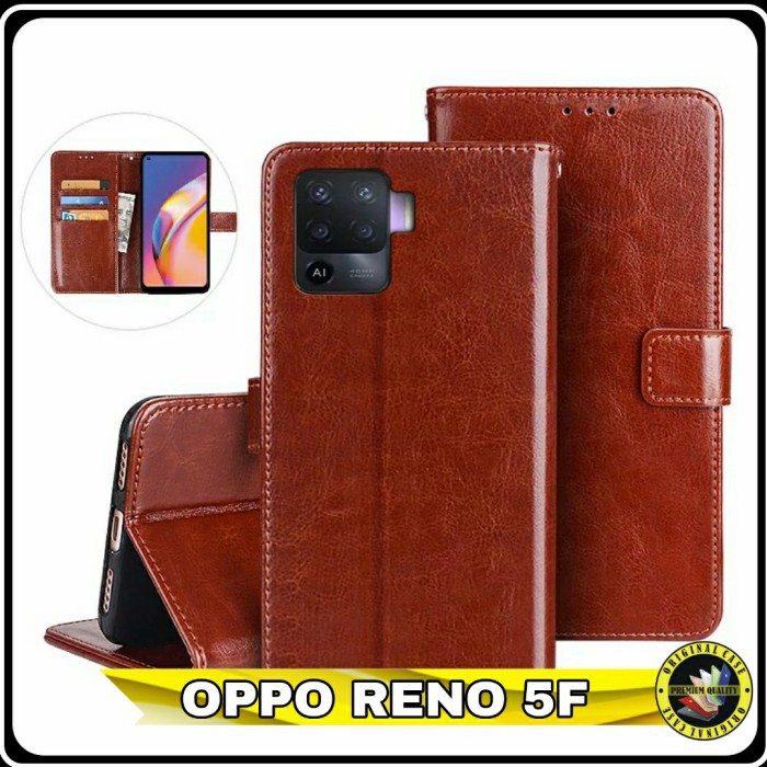 Case Oppo Reno 5F flipcase Reno5F Case Dompet kulit Premium Cover