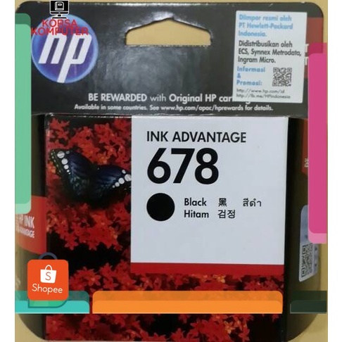 Cartridge HP 678 Black Original Catride HP678 Hitam Tinta Printer HP