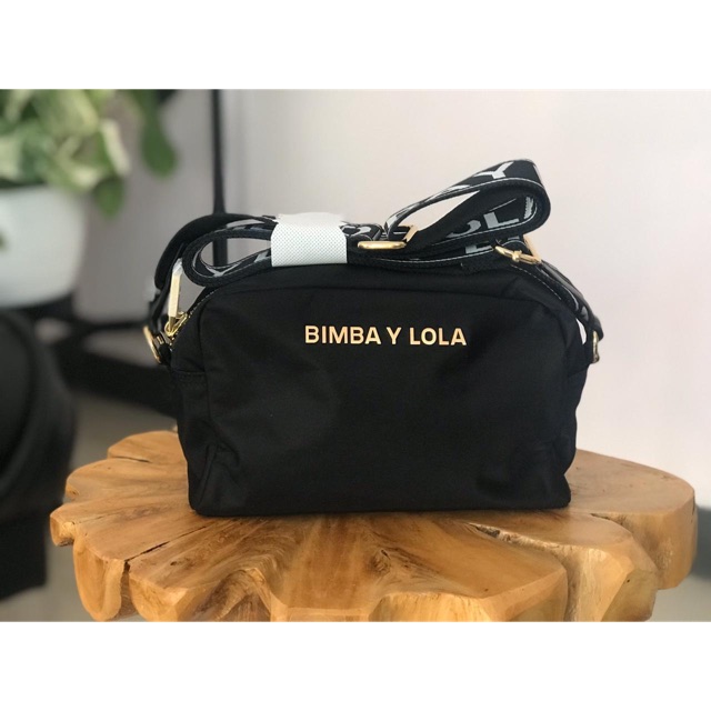 READY STOCK Bimba Y Lola tas selempang authentic parasut black small hitam gold
