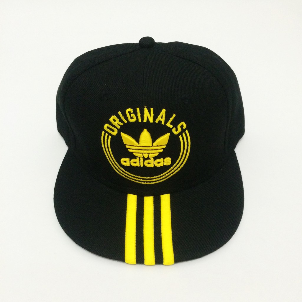 Topi Snapback Adidas Hitam Bordir Kuning import murah