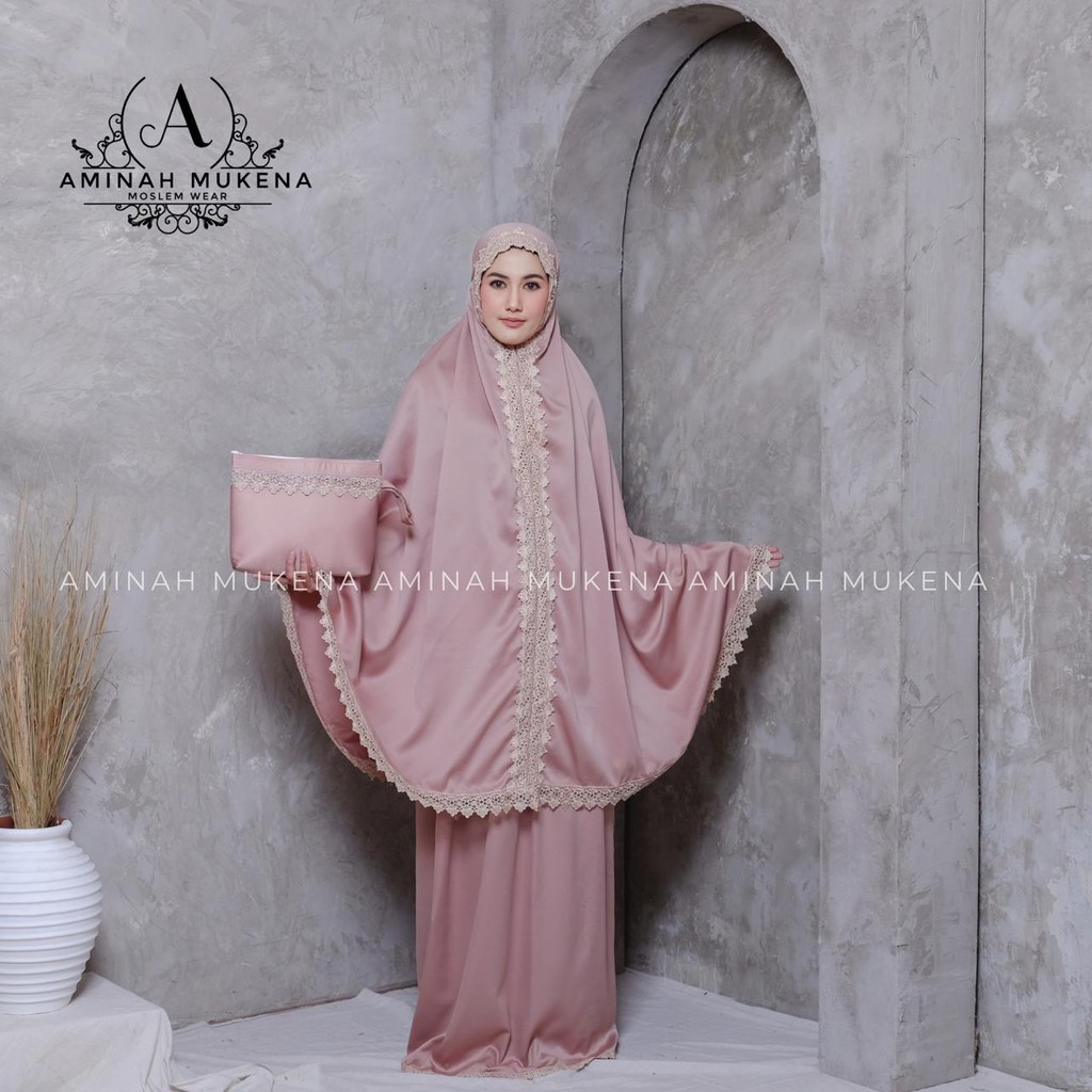 Mukena 2 in 1  Premium / Mukena Sutra Velvet / Mukena Ponco Renda Mewah Sanala