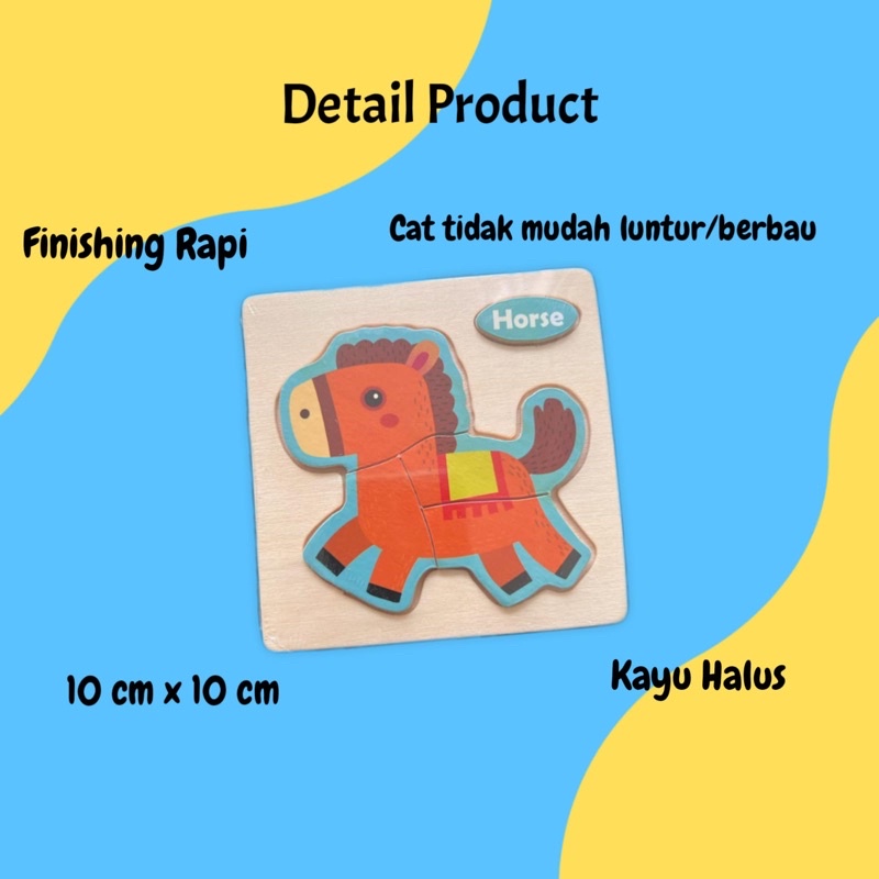 Puzzle Mini Kayu Wodden Mini Puzzle Mainan Montessori