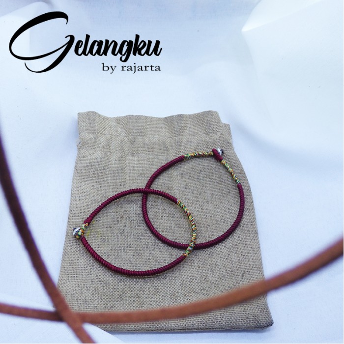 Gelang Ku Braided The Lucky Tibetan Knot Blood Red